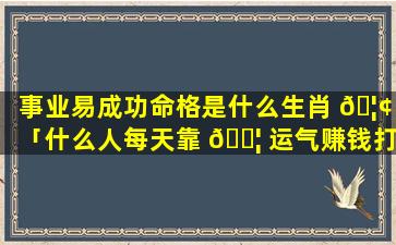 事业易成功命格是什么生肖 🦢 「什么人每天靠 🐦 运气赚钱打一生肖」